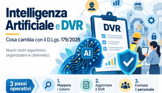 Intelligenza Artificiale e DVR: cosa cambia con il D.Lgs. 179/2026